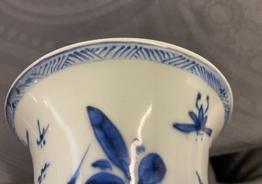 A Chinese blue and white five-piece garniture, Kangxi